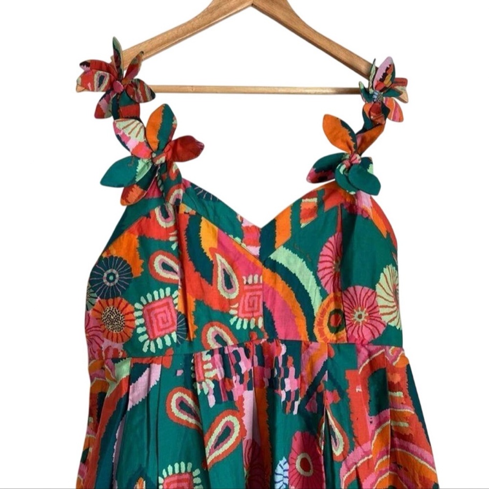 FARM RIO Anthropologie Pleated Palm Midi Pockets Dress, Size 2X Brand New SOO - Picture 12 of 16